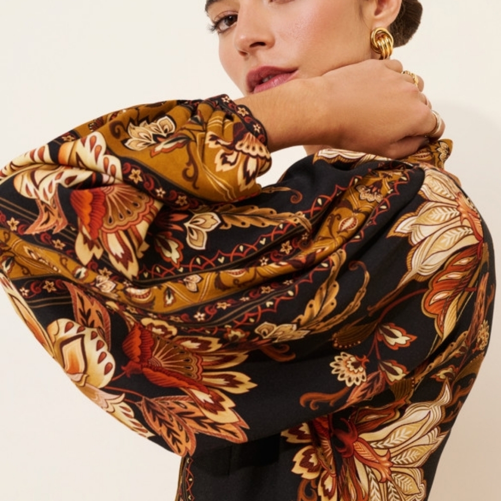 Farm Rio Majestic Garden Maxi Dress Size XXS Puff Sleeve Floral Print - Picture 9 of 16